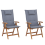 Beliani Set of 2 Garden Chairs with Cushions JAVA Acacia Wood Blue 1