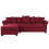 Beliani Corner Sofa 3 Seater VIKNA Fabric Dark Red Right Hand 1