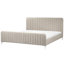Bed Velvet LUNAN 180 x 200 cm (EU Super King) Taupe