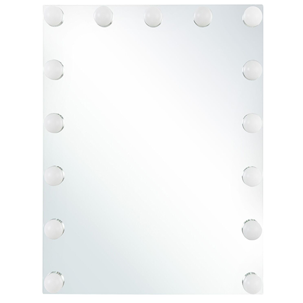 Beliani Led Bathroom Mirror Lucenay 40 Cm 50 Cm Silver