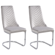 Set of 2 Dining Chairs ALTOONA Velvet Grey