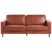 Sofa 3 Seater SAVALEN Faux Leather Golden Brown