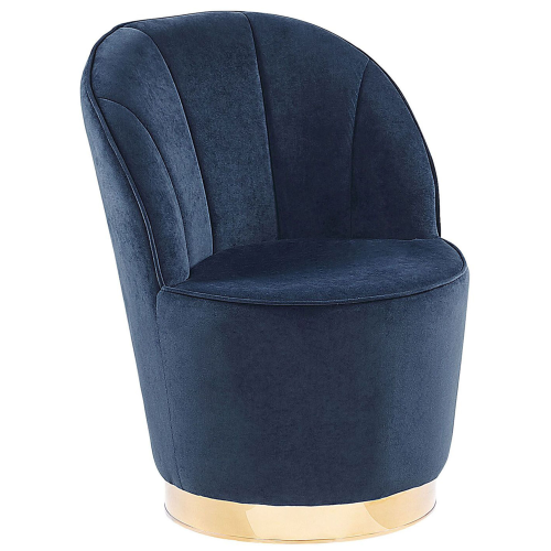 Beliani Armchair ALBY Velvet Dark Blue