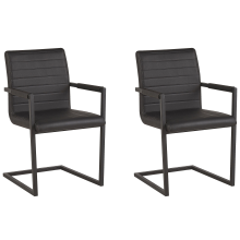 Set of 2 Conference Chairs BUFORD Faux Leather Black