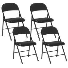 Set of 4 Folding Chairs SPARKS Metal Black