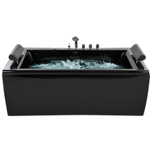 Corner Hot Tub with LED MONTEGO 1720 x 830 mm Black