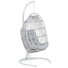 Hanging Chair with Stand SESIA PE Rattan Light Grey