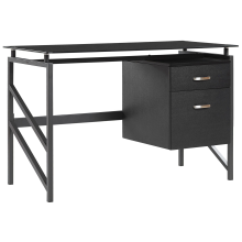 Home Office Desk MORITON 117 cm 57 cm with Storage Black