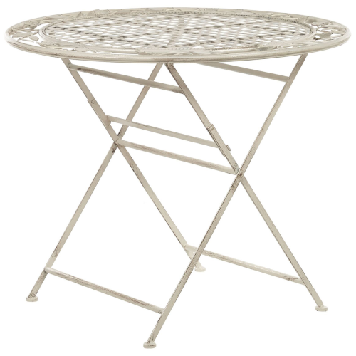 Beliani Bistro Table BIVIO 90 cm 90 cm Metal Off-White