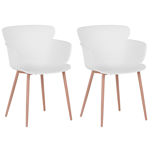 Beliani Set of 2 Dining Chairs SUMKLEY White