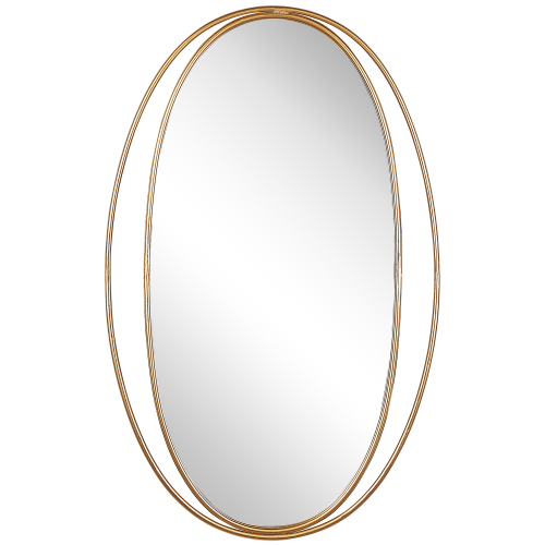 Beliani Wall Mirror BESSON 55 cm 90 cm Metal Gold