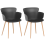 Beliani Set of 2 Dining Chairs SUMKLEY Black 1