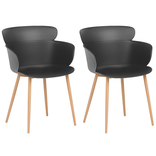 Beliani Set of 2 Dining Chairs SUMKLEY Black