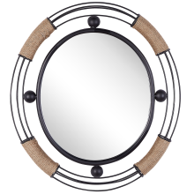 Wall Mirror MOULINS 50 cm 55 cm Metal Black