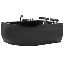 Corner Hot Tub with LED PARADISO 1580 x 1130 mm Black Left Hand