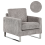 Beliani Armchair VIND Corduroy Light Grey 1