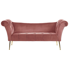 Chaise Longue NANTILLY Velvet Pink