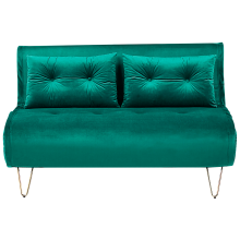 Sofa Bed 2 Seater VESTFOLD Velvet Dark Green