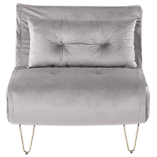Single Sofa Bed VESTFOLD Velvet Grey