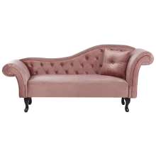 Right-Hand Chaise Longue LATTES Velvet Pink