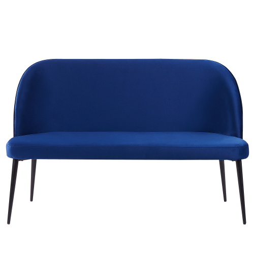 Beliani Dining Bench 2 Seater OSBY Velvet Navy Blue