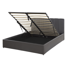 Ottoman Bed DREUX Faux Leather Dark Grey 140 x 200 cm (EU Double)
