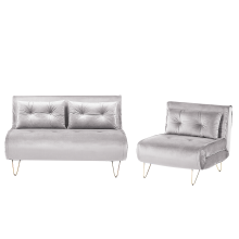 Living Room Set 3 Seater VESTFOLD Velvet Grey