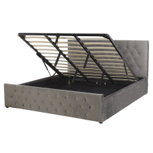 Ottoman Bed AMIENS Velvet Grey 180 x 200 cm (EU Super King)
