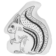 Throw Cushion KOLKATA 42 x 48 cm Cotton Squirrel White