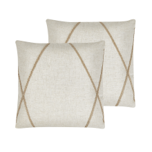 Set of 2 Decorative Cushions LICUALA 45 x 45 cm Beige Geometric Pattern
