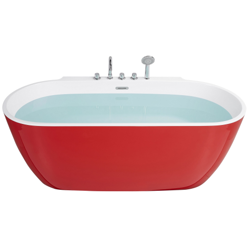 Beliani Freestanding Bathtub ROTSO 1700 x 800 mm Red