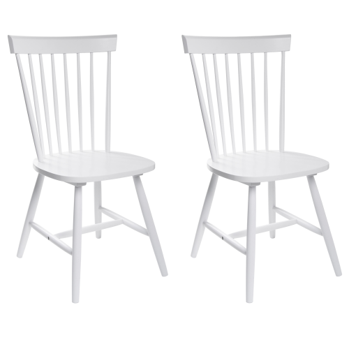 Beliani Set of 2 Dining Chairs BURGES Wood White