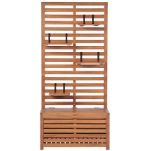 Garden Bench with Wall Panel MATINO 80 cm 170 cm Acacia Wood Brown