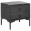 Beliani 2 Drawer Bedside Table SEZANNE Faux Leather Black 1