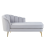 Beliani Left-Hand Chaise Longue ALLIER Velvet Light Grey 1