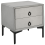 Beliani 2 Drawer Bedside Table SEZANNE Velvet Light Grey 1