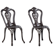 Set of 2 Garden Chairs BOVINO Metal Dark Brown