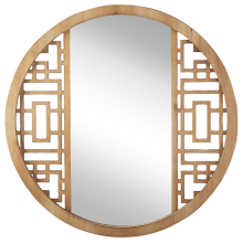 Wall Mirror FIRMINY 60 cm x 60 cm Fir Wood Light Brown
