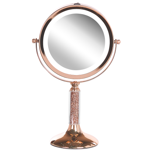 Beliani Makeup Mirror LED BAIXAS Rose Gold