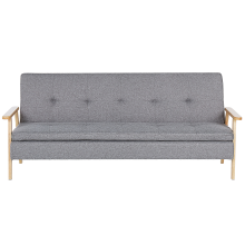 Sofa Bed 3 Seater TJORN Fabric Light Grey