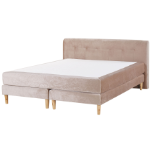 Divan Bed Velvet MARQUISE 180 x 200 cm (EU Super King) Beige