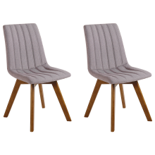 Set of 2 Dining Chairs CALGARY Fabric Taupe