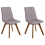 Beliani Set of 2 Dining Chairs CALGARY Fabric Taupe 1