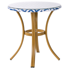 Bistro Table RIFREDDO 70 cm 70 cm Tempered Glass Blue