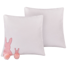 Set of 2 Decorative Cushions PHLOX 45 x 45 cm Cotton White