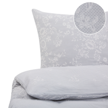Duvet Cover Set MORNINGSIDE 155 x 220 cm Sateen Cotton Grey