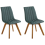 Beliani Set of 2 Dining Chairs CALGARY Fabric Dark Green 1