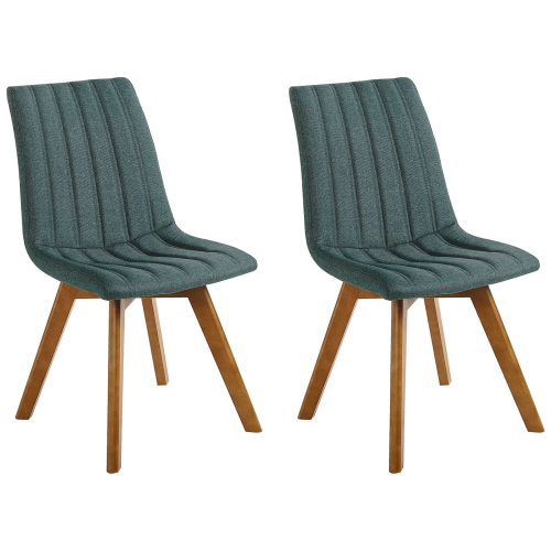 Beliani Set of 2 Dining Chairs CALGARY Fabric Dark Green