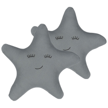 Set of 2 Decorative Cushions BHOPAL 40 x 40 cm Cotton Star Grey