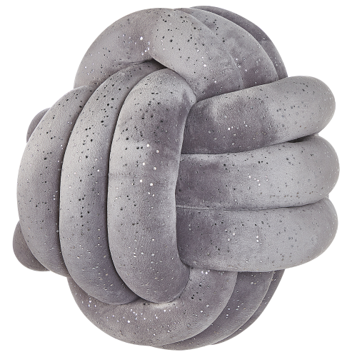 Beliani Throw Cushion MALNI 30 x 30 cm Velvet Grey Solid
